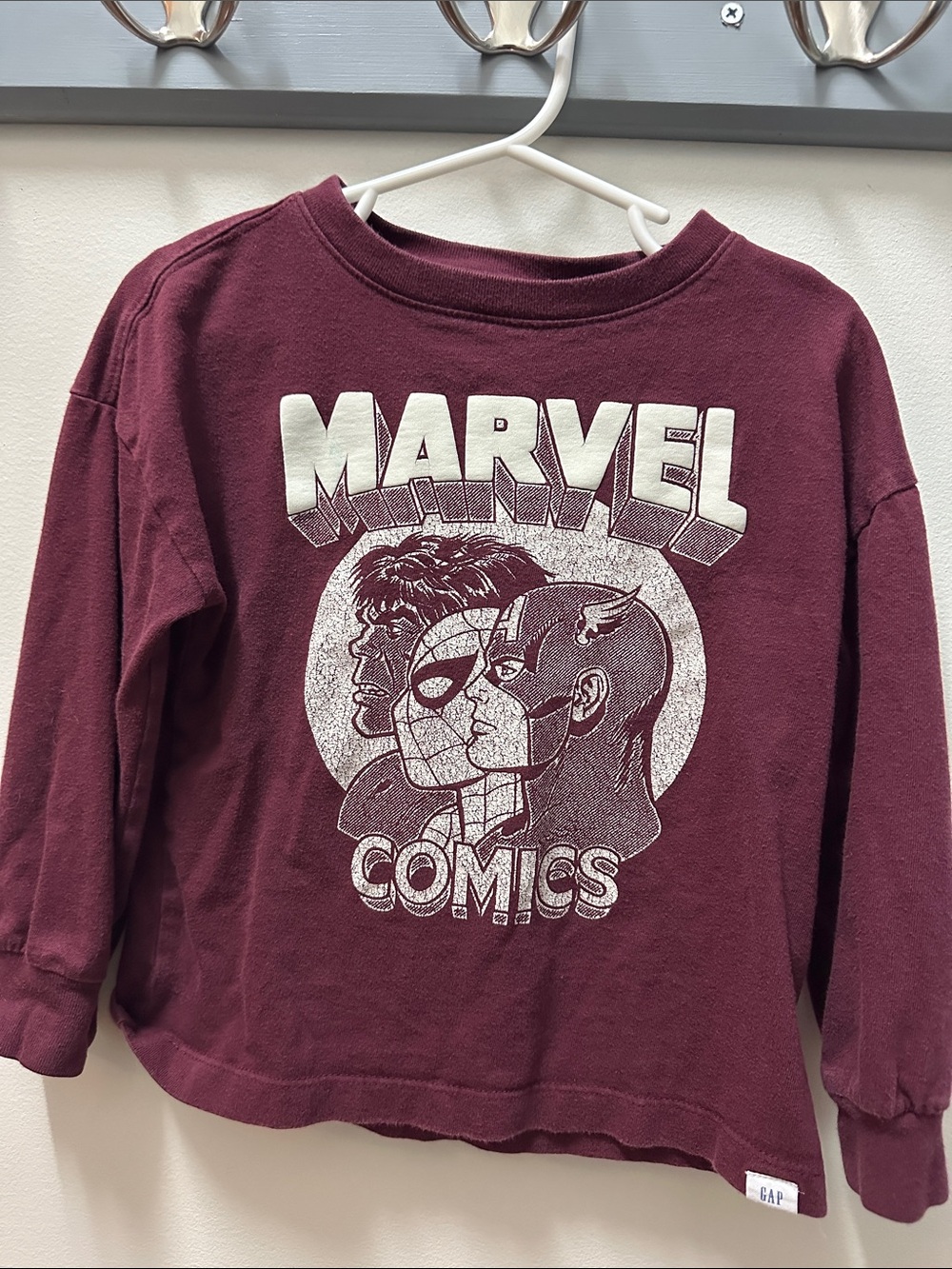 GAP Kids Maroon Marvel Comics Long-Sleeve Tee